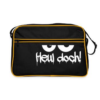 Heul doch! Böser Blick - Retro Tasche - Schwarz/Gold - Vorne