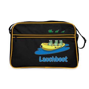 Leek Boat Leek Inflatable Funny Gift Idea - Retro Bag - black/gold - Front