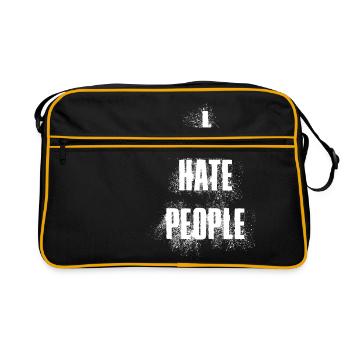 Je déteste les gens disent que les dictons détestent l'humour - Sac Retro - noir/or - Devant
