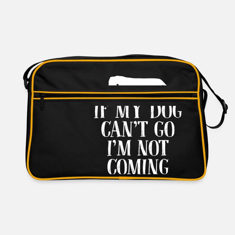 Hunde Hund - Retro Tasche - Schwarz/Gold