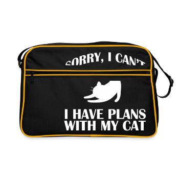Cat Kitten Mieze Kitten Kitten Cat Lady - Retro Bag - black/gold - Front