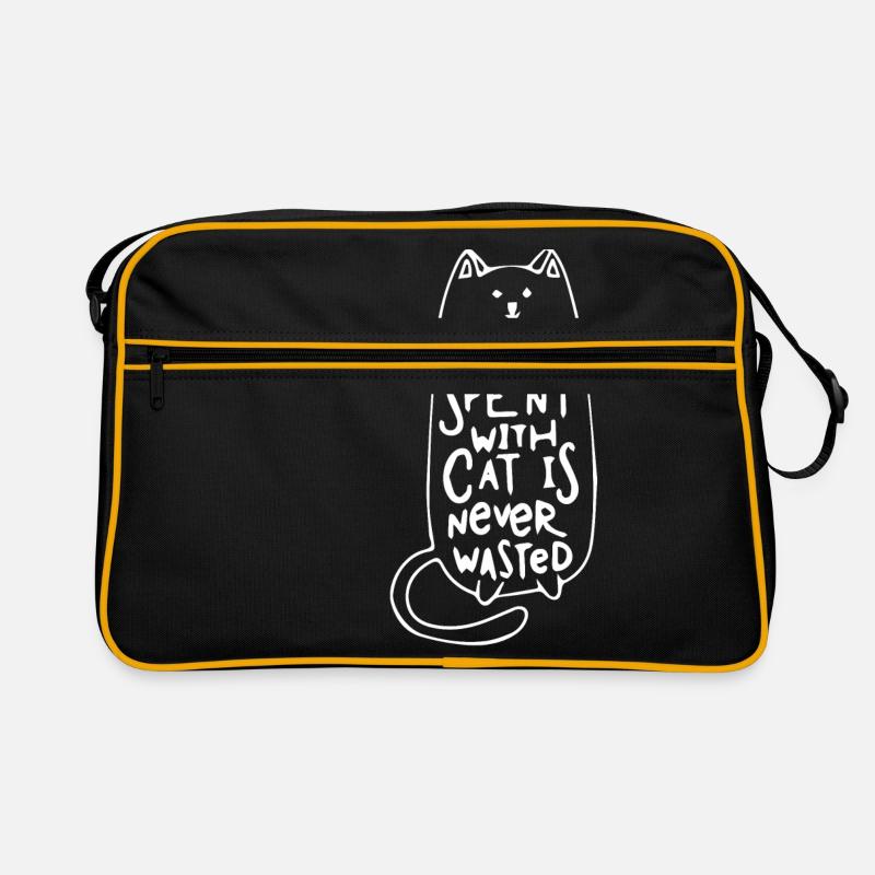 Passez du temps avec le cadeau chat chaton loisirs - Sac Retro - noir/or