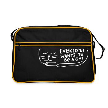 Everyone wants to be a cat - Retro Bag - black/gold - Front