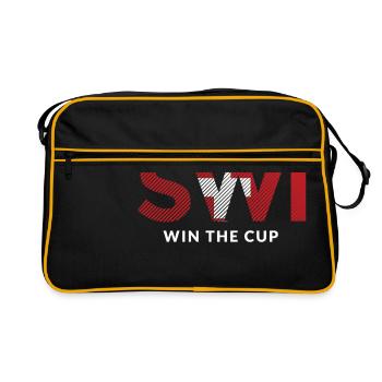 Schweiz Weltmeisterschaft Geschenk Fussball Goal - Retro Tasche - Schwarz/Gold - Vorne