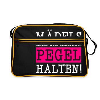Maedels pegel halten trinken saufen party maedelsa - Retro Tasche - Schwarz/Gold - Vorne