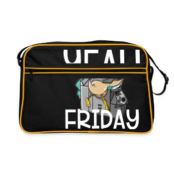 Yeah Friday - finally Friday - Retro Bag - black/gold - Front