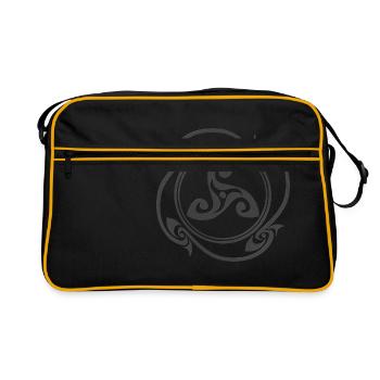 Latene Celtic symbol gray - Retro Bag - black/gold - Front