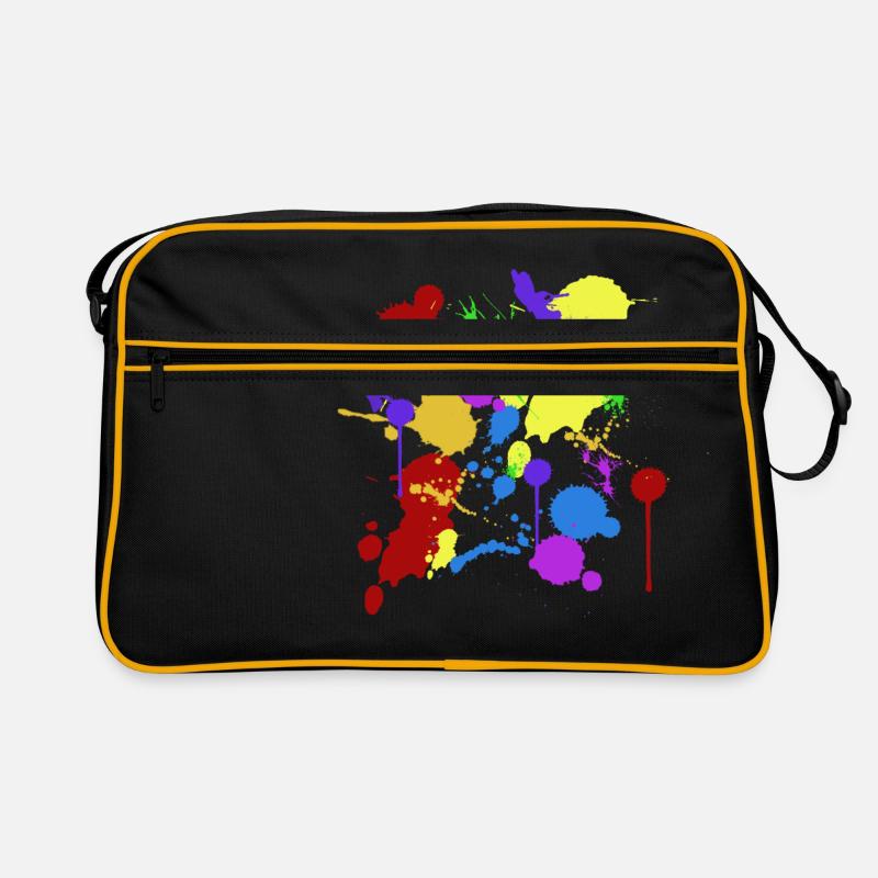 taches de couleur - Sac Retro - noir/or