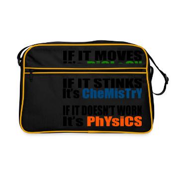 Natural Science Biology Chemistry Physics Teacher - Retro Bag - black/gold - Front