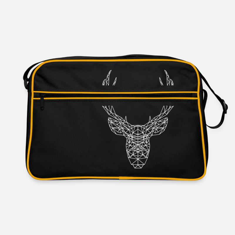 Hirsch Geweih Reh Wildtier Geschenkidee Style Cool - Retro Tasche - Schwarz/Gold