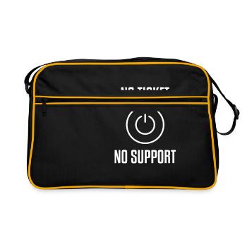 NO TICKET NO SUPPORT WHITE Computer Admin T-Shirt - Retro Bag - black/gold - Front