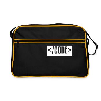 I turn coffee into code WHITE Computer T-Shirt - Retro Bag - black/gold - Front
