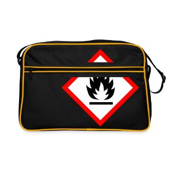 Caution Flammable - Retro Bag - black/gold - Front