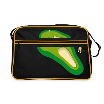 Golf skull - Retro Bag - black/gold - Front