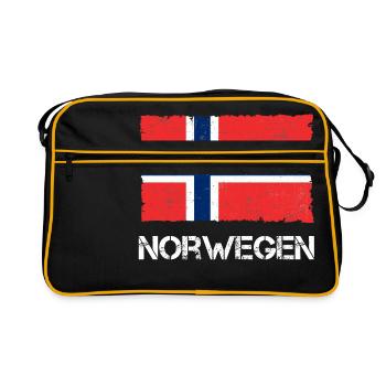 Norwegen - Retro Tasche - Schwarz/Gold - Vorne
