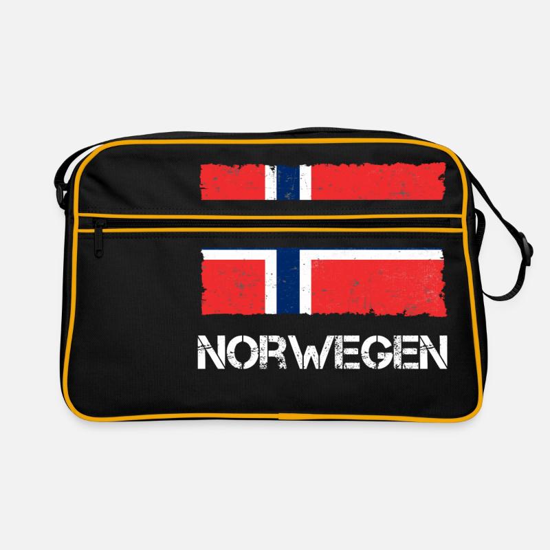 Norwegen - Retro Tasche - Schwarz/Gold