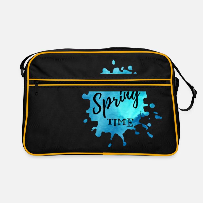 Farbklecks Blau "It's Spring Time" Retro Tasche