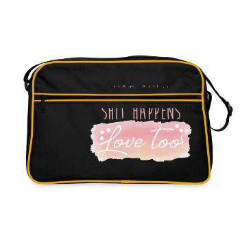 Saint-Valentin Drôle d'amour disant idée cadeau - Sac Retro - noir/or - Devant