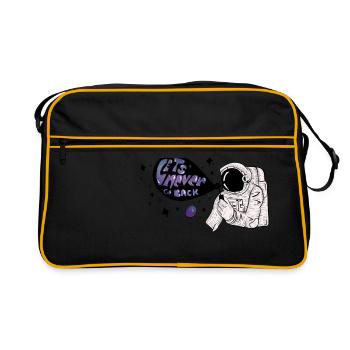 Astronaut star dreams soap bubble - Retro Bag - black/gold - Front