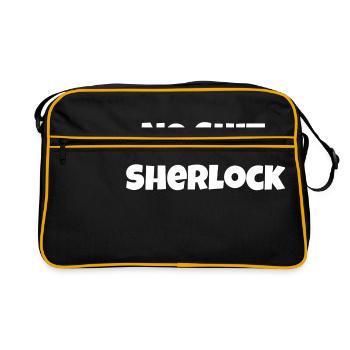 No Shit, Sherlock - Gift Memes Funny Sayings - Retro Bag - black/gold - Front