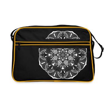 Méditation 2 Mandala Spirituel henna yoga chakra - Sac Retro - noir/or - Devant
