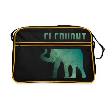 Elephant elephant elephant cow gift - Retro Bag - black/gold - Front