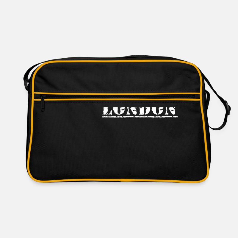 Élégant lettrage de Londres en blanc - Sac Retro - noir/or