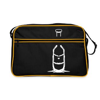 Conception de bouteille simple en blanc - Sac Retro - noir/or - Devant