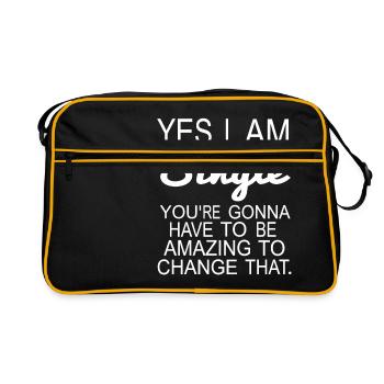 Yes i am single - Retro Bag - black/gold - Front