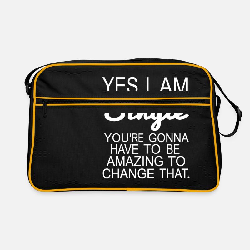 Yes i am Single - Retro Tasche - Schwarz/Gold
