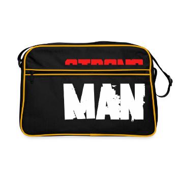 Strong Man Power Lifting Fitness Gifts - Retro Bag - black/gold - Front