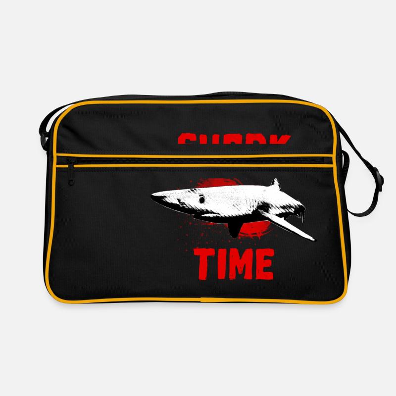 Great white shark fish ocean Retro Bag
