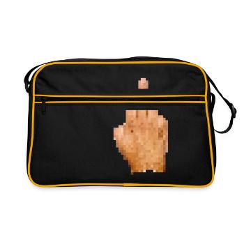 Middle Finger Pixel Censored - Retro Bag - black/gold - Front