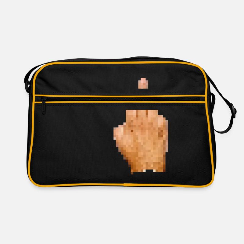 Mittelfinger Pixel Zensiert Retro Tasche