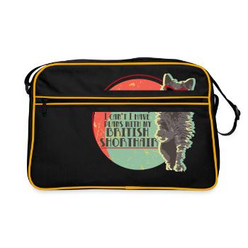 Brit Shorthair avec cadeau de lunettes de soleil - Sac Retro - noir/or - Devant
