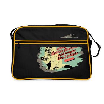 Brit Shorthair Cat cadeau chat persan - Sac Retro - noir/or - Devant