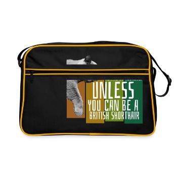 Brit Shorthair Kitten Kitty Cadeau - Sac Retro - noir/or - Devant