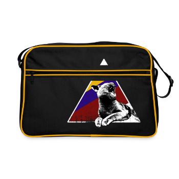 Brit Shorthair, chat domestique, cadeau persan - Sac Retro - noir/or - Devant