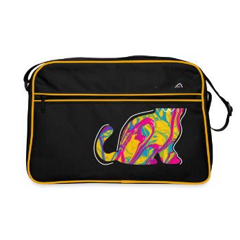 Cadeau coloré pour chat Brit Shorthair - Sac Retro - noir/or - Devant