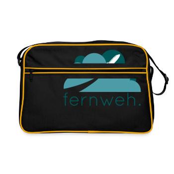 fernweh geschenk idee reisen - Retro Tasche - Schwarz/Gold - Vorne