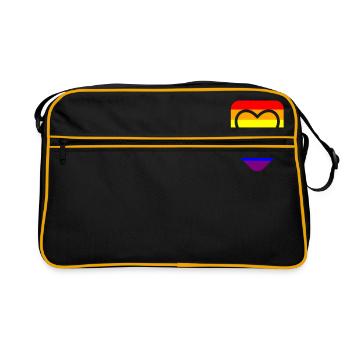 Brusttasche Herz LGTB Pride Gay - Retro Tasche - Schwarz/Gold - Vorne