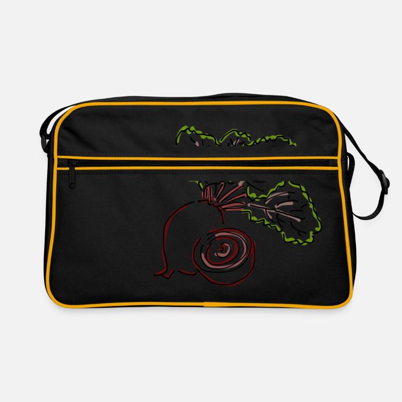 Rote Beete - Retro Tasche - Schwarz/Gold