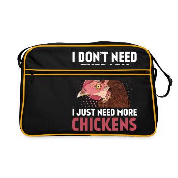 Pas de thérapie - il suffit de plus de poulets - Sac Retro - noir/or - Devant