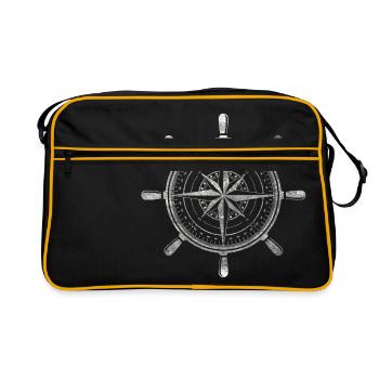 Boussole, grunge - Sac Retro - noir/or - Devant