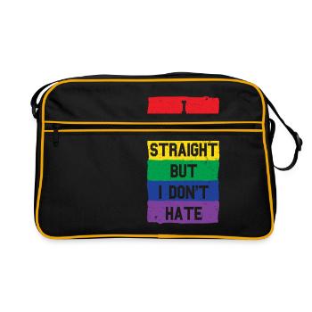 Gay Pride Queer Schwul Toleranz - Retro Tasche - Schwarz/Gold - Vorne