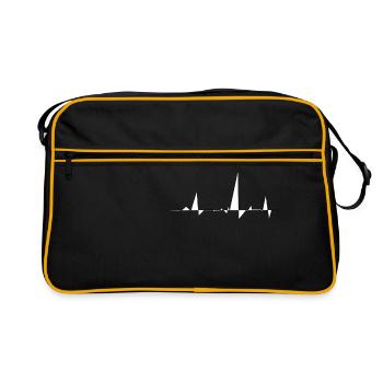 Herzschlag - Retro Tasche - Schwarz/Gold - Vorne