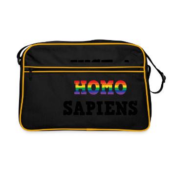 Gay Pride Queer Schwul Homosexualität - Retro Tasche - Schwarz/Gold - Vorne