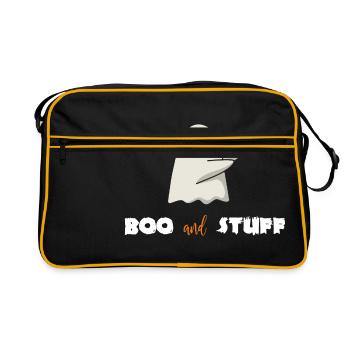 Halloween fantôme fantôme costume drôle cadeau - Sac Retro - noir/or - Devant
