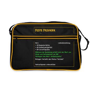 Legendäre feste Freundin Liebe Beziehung verliebt - Retro Tasche - Schwarz/Gold - Vorne