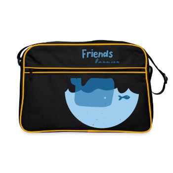 Geburtstag Geschenk Freunde Freundschaft - Retro Tasche - Schwarz/Gold - Vorne